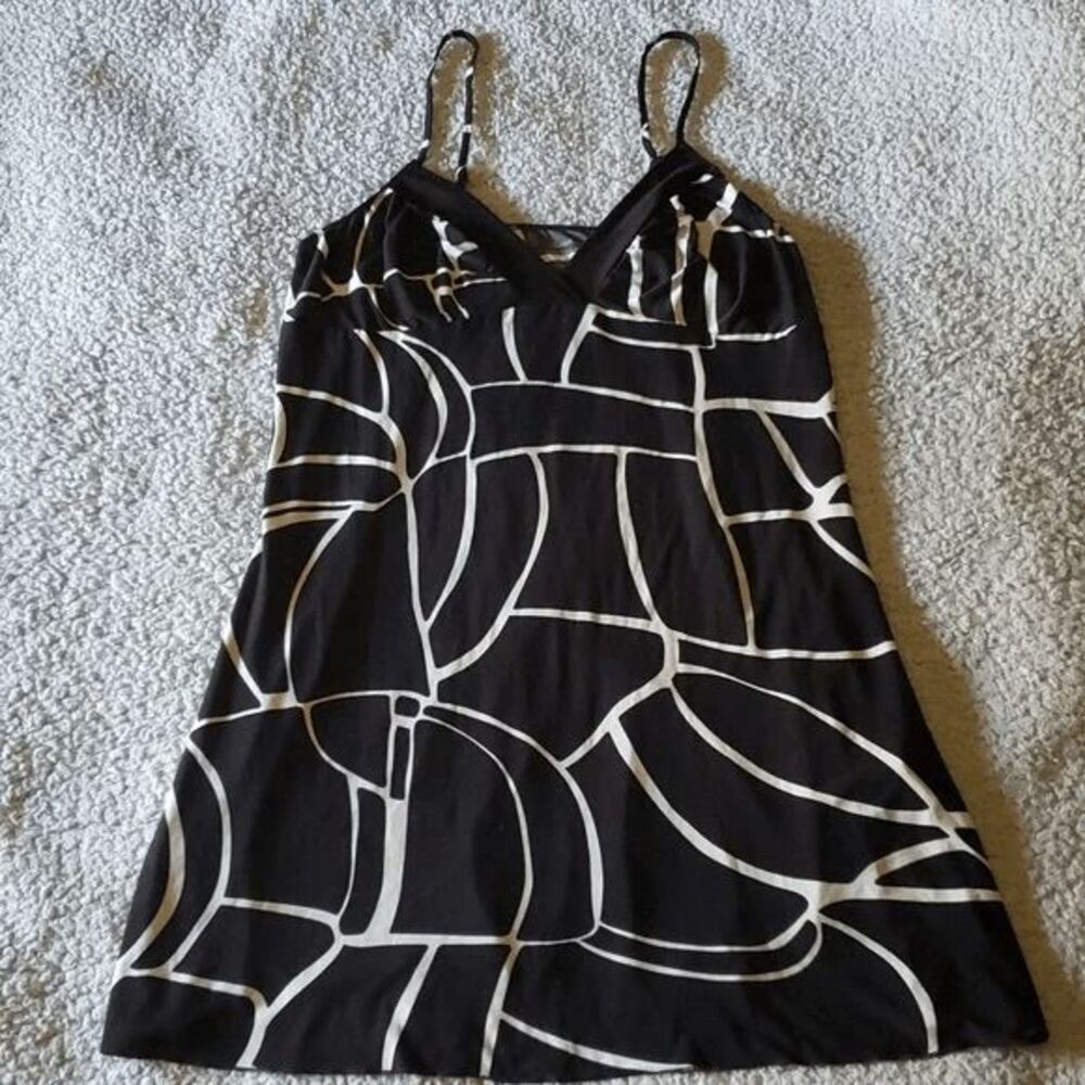 Y2K VTG Super Soft & Silky Patterned Polyester Triangle Sleep Dress